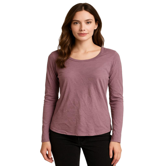 Madewell Purple Fitted Long Sleeve Tee Size Medium - Picture 1 of 4